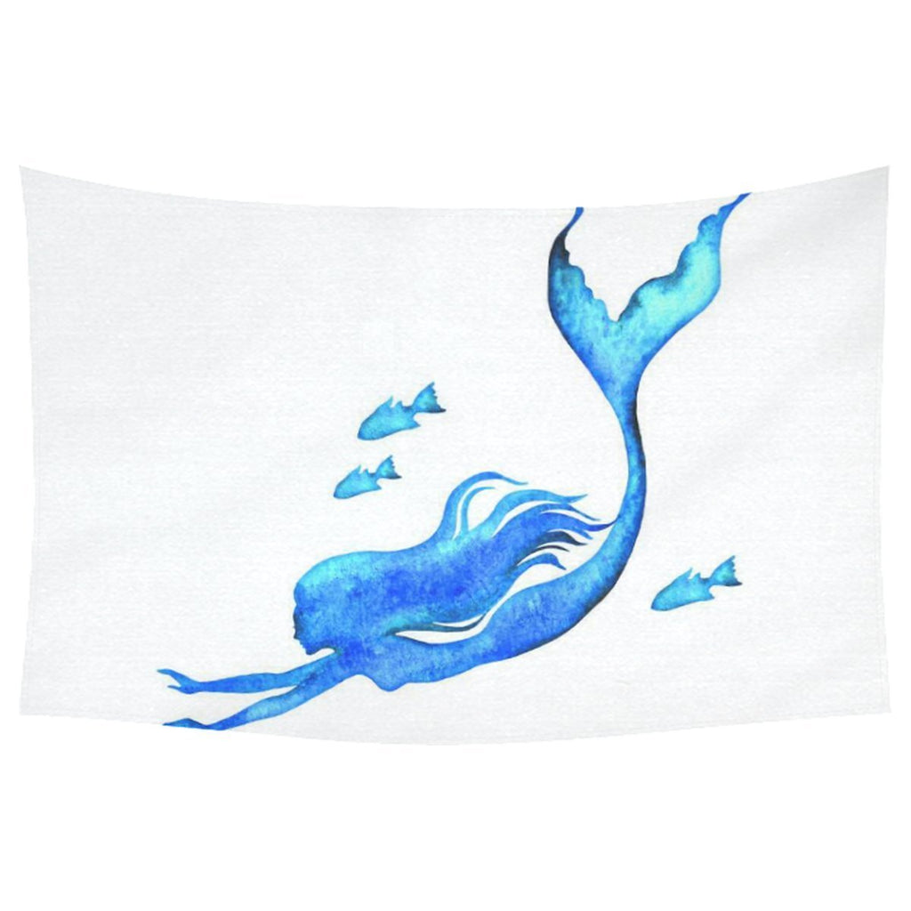 Watercolor Silhouette Mermaid Wall Decor